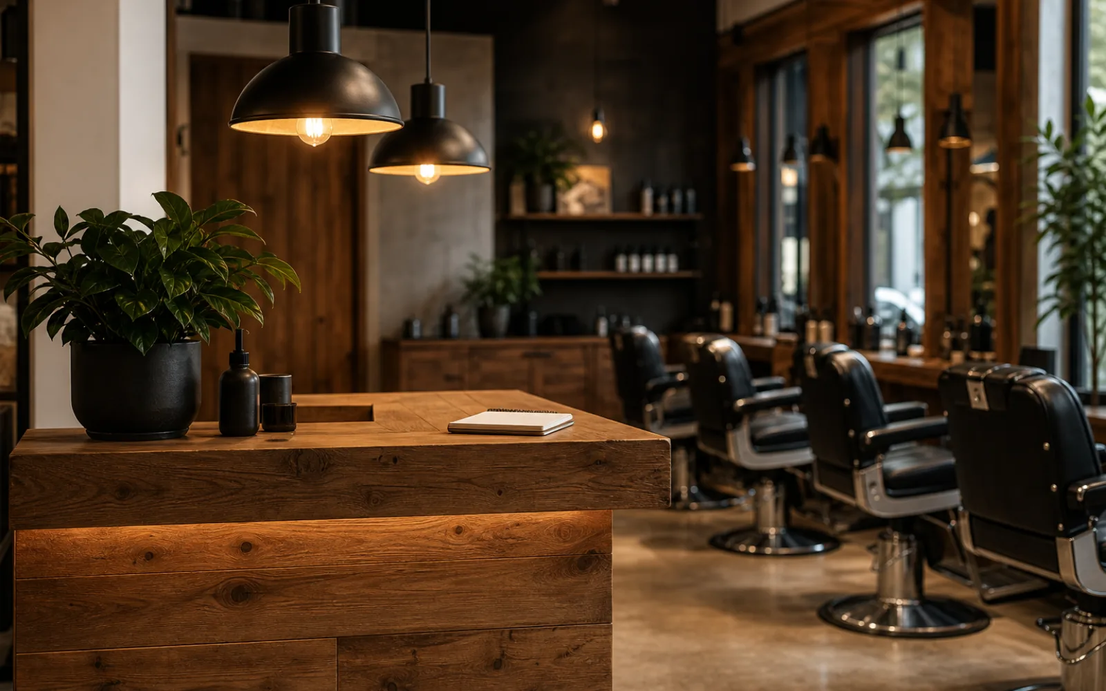 Classic haircut station with comb and clippers