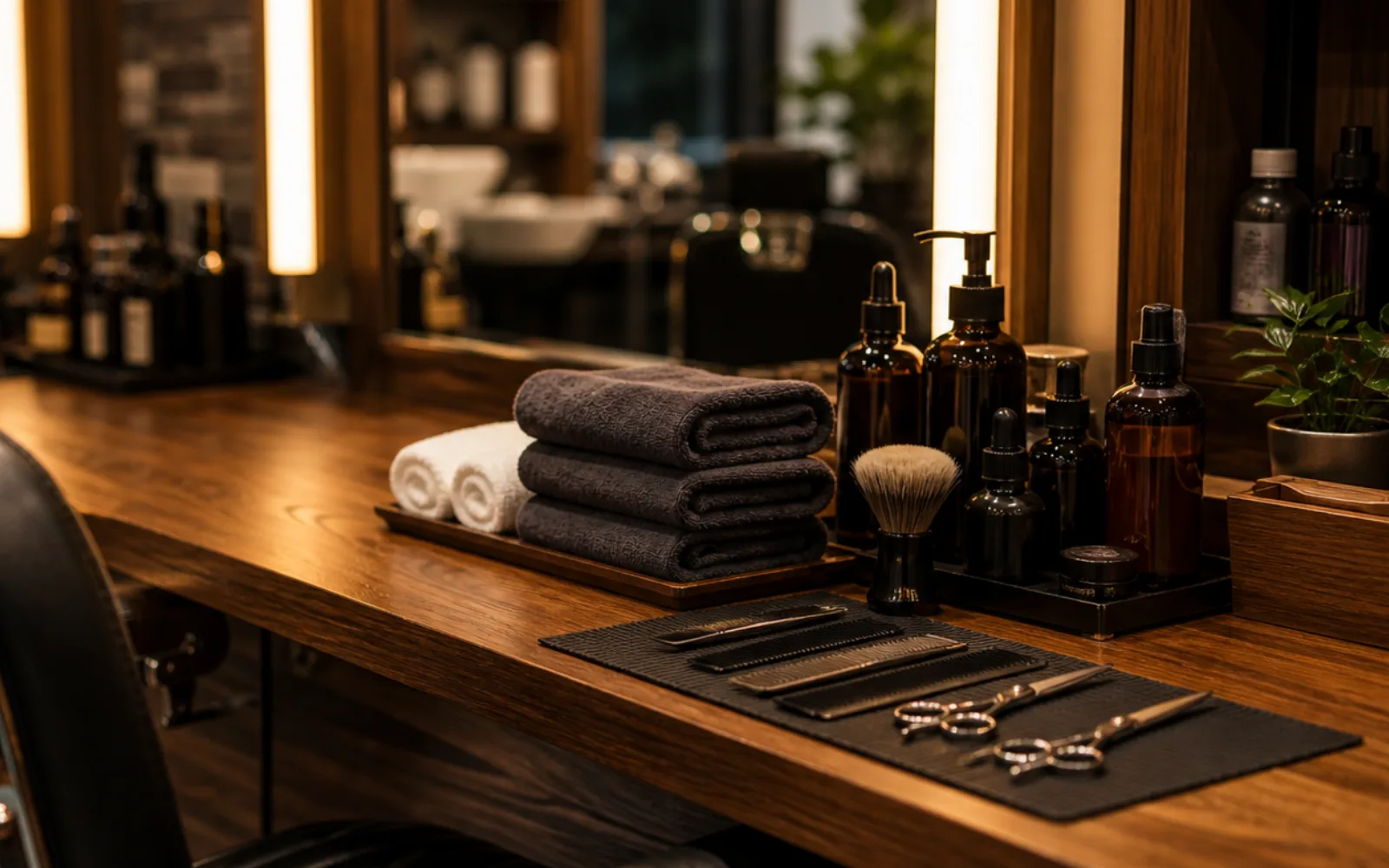 Father and son barbershop visit in a friendly chair setup